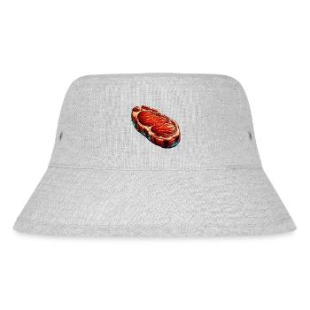Fleisch | Grillen - Stanley/Stella recycelter Bucket Hat - Grau meliert - Vorne