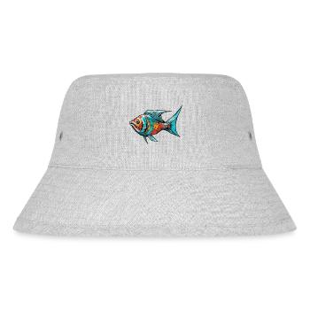 Colorful Graffiti Fish - Stanley/Stella Recycled Bucket Hat - heather grey - Front