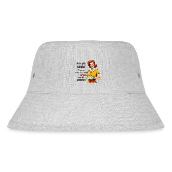 Retro woman housewife sarcastic design - Stanley/Stella recycelter Bucket Hat - Grau meliert - Vorne