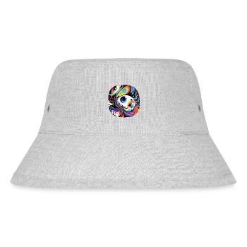 Auge der Inspiration: Bunte Welt der Fantasie - Stanley/Stella recycelter Bucket Hat - Grau meliert - Vorne