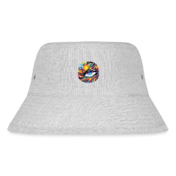 Artistic eye design with bright colors - Stanley/Stella Recycled Bucket Hat - heather grey - Front