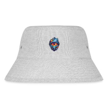 Blickfang: Ein Auge voller Farbmagie - Stanley/Stella recycelter Bucket Hat - Grau meliert - Vorne