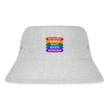 Menschenrechte statt rechte Menschen Regenbogen - Stanley/Stella recycelter Bucket Hat - Grau meliert - Vorne