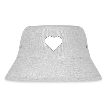 Template heart frame design - Stanley/Stella Recycled Bucket Hat - heather grey - Front