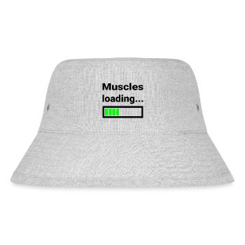 Funny Design for Sports Muscles Loading Bar Joke - Stanley/Stella Recycled Bucket Hat - heather grey - Front