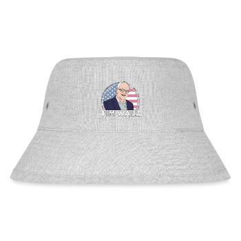 Politik Tim Walz - Stanley/Stella recycelter Bucket Hat - Grau meliert - Vorne