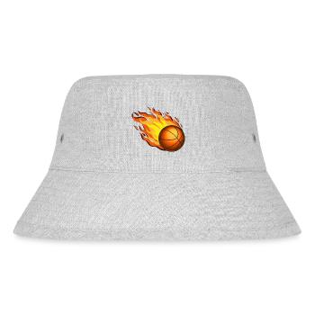 Brennender Basketball - Stanley/Stella recycelter Bucket Hat - Grau meliert - Vorne