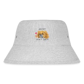 Spähender winkender trauriger Pekinesenhund - Stanley/Stella recycelter Bucket Hat - Grau meliert - Vorne