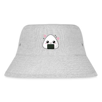 Kawaii Onigiri Rice Cute Food Lover - Stanley/Stella Recycled Bucket Hat - heather grey - Front