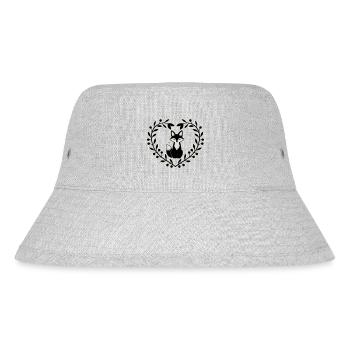Niedlicher Fuchs im Blätterkranz – Handgezeichnete - Stanley/Stella recycelter Bucket Hat - Grau meliert - Vorne