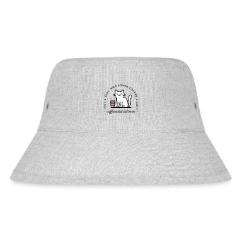 Cat mom coffee girl aesthetic - Stanley/Stella Recycled Bucket Hat - heather grey - Front
