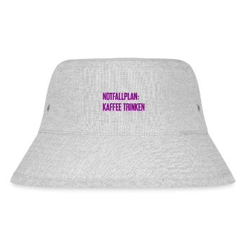 Kaffee-Notfallplan - Stanley/Stella recycelter Bucket Hat - Grau meliert - Vorne