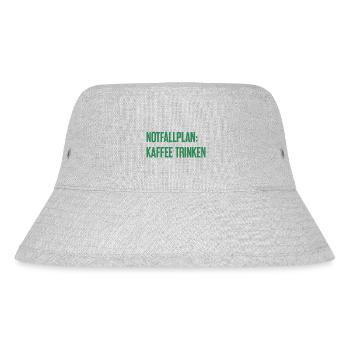 Kaffee-Notfallplan - Stanley/Stella recycelter Bucket Hat - Grau meliert - Vorne