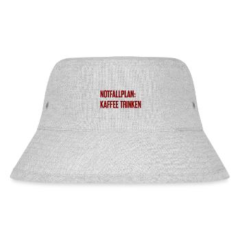 Kaffee-Notfallplan - Stanley/Stella recycelter Bucket Hat - Grau meliert - Vorne