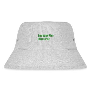Kaffee-Notfallplan - Stanley/Stella recycelter Bucket Hat - Grau meliert - Vorne