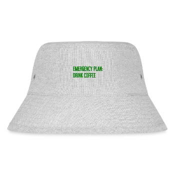 Kaffee-Notfallplan - Stanley/Stella recycelter Bucket Hat - Grau meliert - Vorne