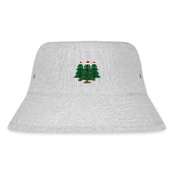 Fröhliche Weihnachtstannen mit Zipfelmützen. - Stanley/Stella recycelter Bucket Hat - Grau meliert - Vorne