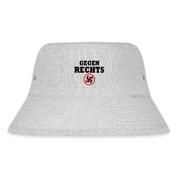 Gegen rechts - Stanley/Stella recycelter Bucket Hat - Grau meliert - Vorne