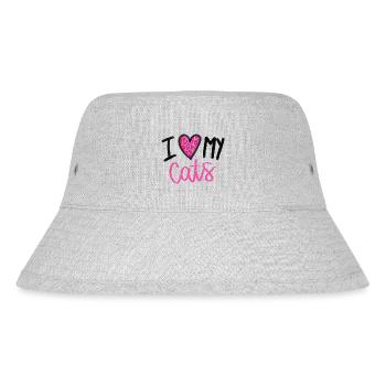 I love my Cats, really - Stanley/Stella recycelter Bucket Hat - Grau meliert - Vorne