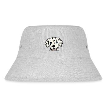 Süßer Dalmatiner Welpe -Schwarz/Weiß Design - Stanley/Stella recycelter Bucket Hat - Grau meliert - Vorne