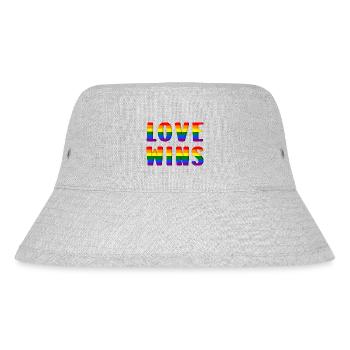 Love Wins LGBTQ - Stanley/Stella Recycled Bucket Hat - heather grey - Front