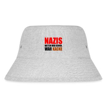 nazis hatten wir schon war kacke - Stanley/Stella recycelter Bucket Hat - Grau meliert - Vorne