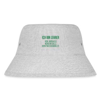 Lehrer - Mein offizieller Superhelden-Beruf! - Stanley/Stella recycelter Bucket Hat - Grau meliert - Vorne