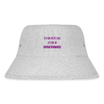 Ich bin nicht faul, ich bin im Energiesparmodus! - Stanley/Stella recycelter Bucket Hat - Grau meliert - Vorne