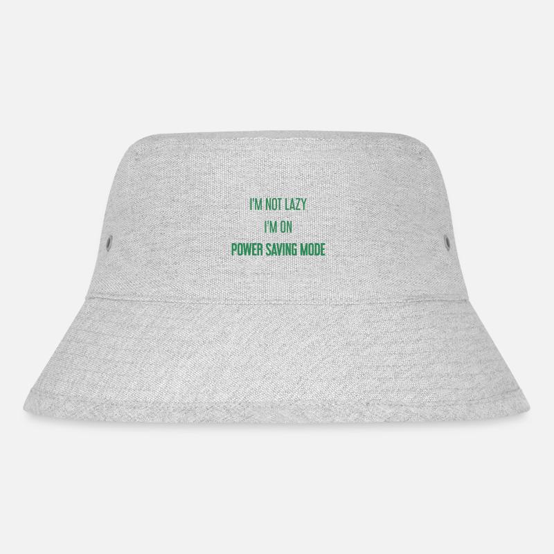 I'm not lazy, I'm in power saving mode! - Stanley/Stella Recycled Bucket Hat - heather grey
