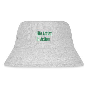Lebenskünstler im Einsatz - Stanley/Stella recycelter Bucket Hat - Grau meliert - Vorne