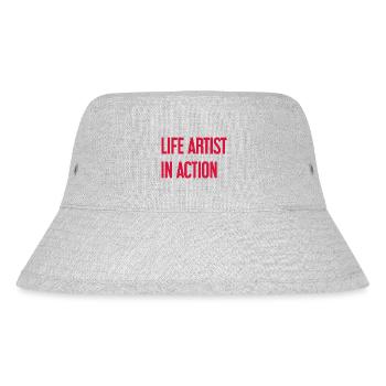 Lebenskünstler im Einsatz - Stanley/Stella recycelter Bucket Hat - Grau meliert - Vorne