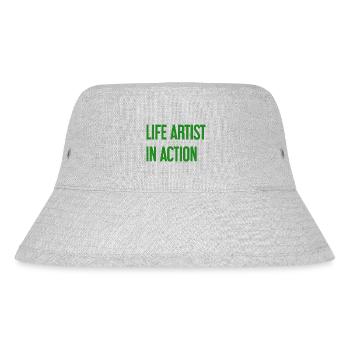 Lebenskünstler im Einsatz - Stanley/Stella recycelter Bucket Hat - Grau meliert - Vorne
