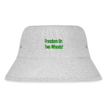 Freedom on Two Wheels - Cyclist Design - Stanley/Stella Recycled Bucket Hat - heather grey - Front
