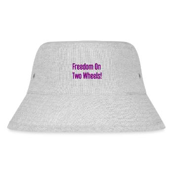 Freedom on Two Wheels - Cyclist Design - Stanley/Stella Recycled Bucket Hat - heather grey - Front