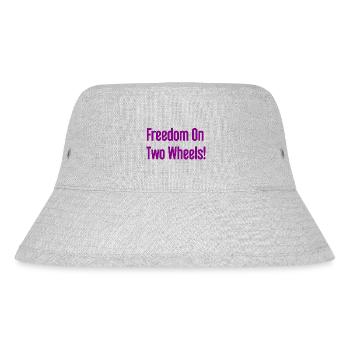 Freedom on Two Wheels - Cyclist Design - Stanley/Stella Recycled Bucket Hat - heather grey - Front