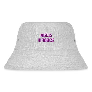 Muscles in Progress - Stanley/Stella Recycled Bucket Hat - heather grey - Front