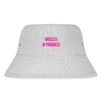 Muscles in Progress - Stanley/Stella Recycled Bucket Hat - heather grey - Front