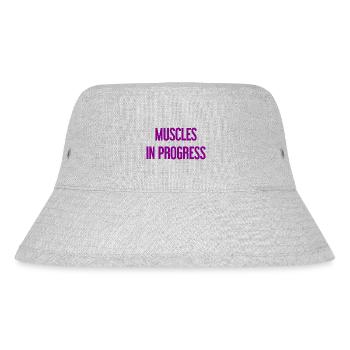 Muscles in Progress - Stanley/Stella recycelter Bucket Hat - Grau meliert - Vorne
