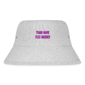 Train Hard Flex Harder - Stanley/Stella recycelter Bucket Hat - Grau meliert - Vorne