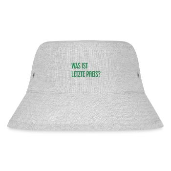 Was ist letzte Preis? - Stanley/Stella recycelter Bucket Hat - Grau meliert - Vorne