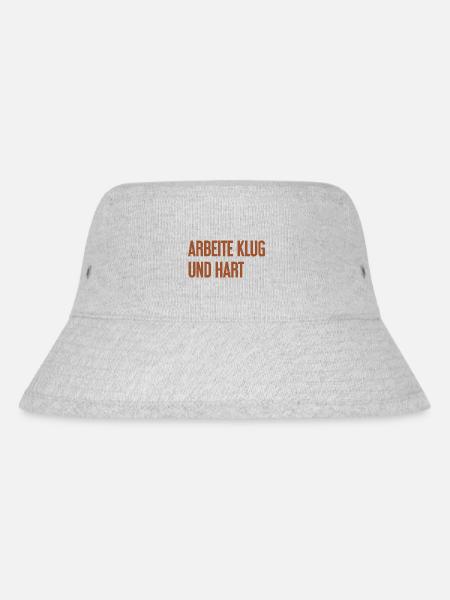 Work Smart And Hard – Success Motto For Doers - Stanley/Stella Recycled Bucket Hat - heather grey