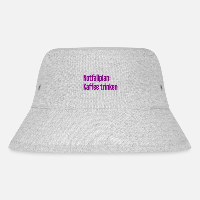 Kaffee-Notfallplan - Stanley/Stella recycelter Bucket Hat - Grau meliert