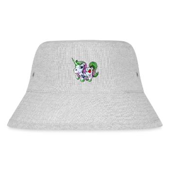 Einhorn Tattoo - Stanley/Stella recycelter Bucket Hat - Grau meliert - Vorne