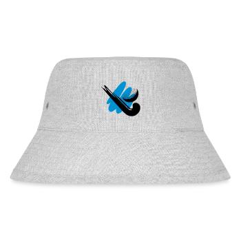 Hockeyschläger mit Ball - Stanley/Stella recycelter Bucket Hat - Grau meliert - Vorne