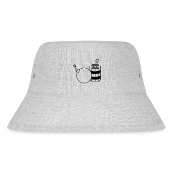 kugel rund brennt angezuendet rund kugel kreis tex - Stanley/Stella recycelter Bucket Hat - Grau meliert - Vorne
