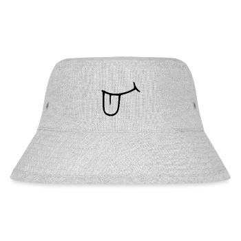 Rausgestreckte Zunge. Mund - Stanley/Stella recycelter Bucket Hat - Grau meliert - Vorne