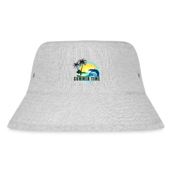 Sommerzeit Strandpanorama - Stanley/Stella recycelter Bucket Hat - Grau meliert - Vorne