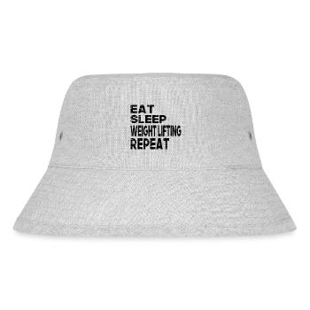 Eat Sleep Weight Lifting Repeat - Stanley/Stella Recycled Bucket Hat - heather grey - Front