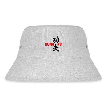 Kung Fu roter Text - Stanley/Stella recycelter Bucket Hat - Grau meliert - Vorne