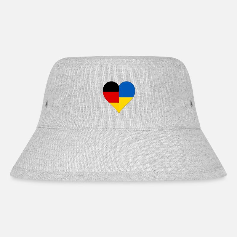 Ukraine Deutschland - Stanley/Stella recycelter Bucket Hat - Grau meliert